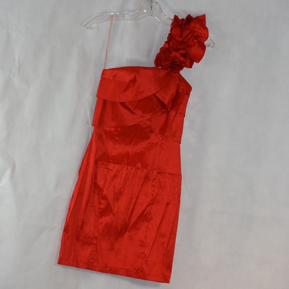 One Shoulder Red Special Occasion Dress SZ S Twenty One - Picture 1 of 8